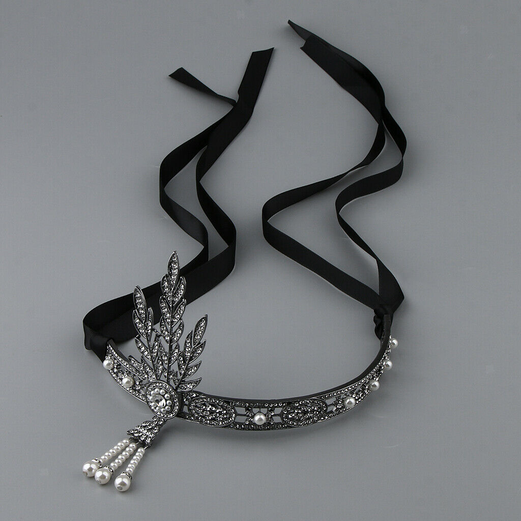 2Pcs 1920s Flapper Headband Great  Headpiece Retro Hair Accessories