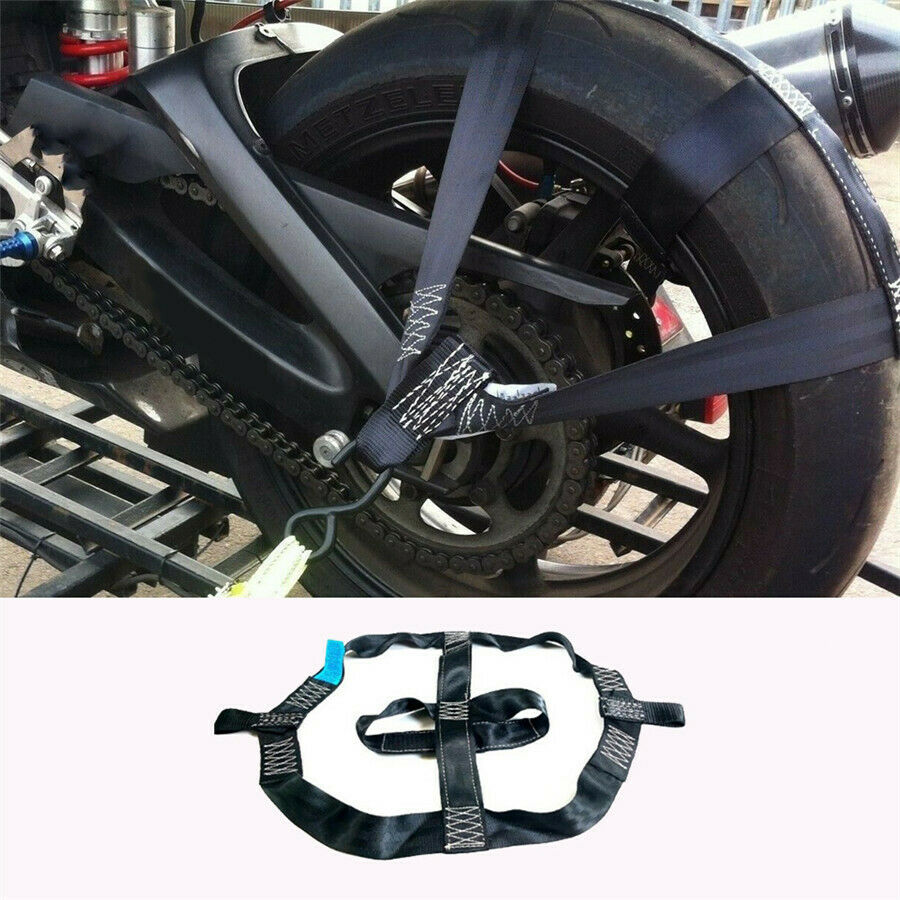 Motorcycle Rear Wheel Transport Wide Fixing strap Strong Pull Folded to Store