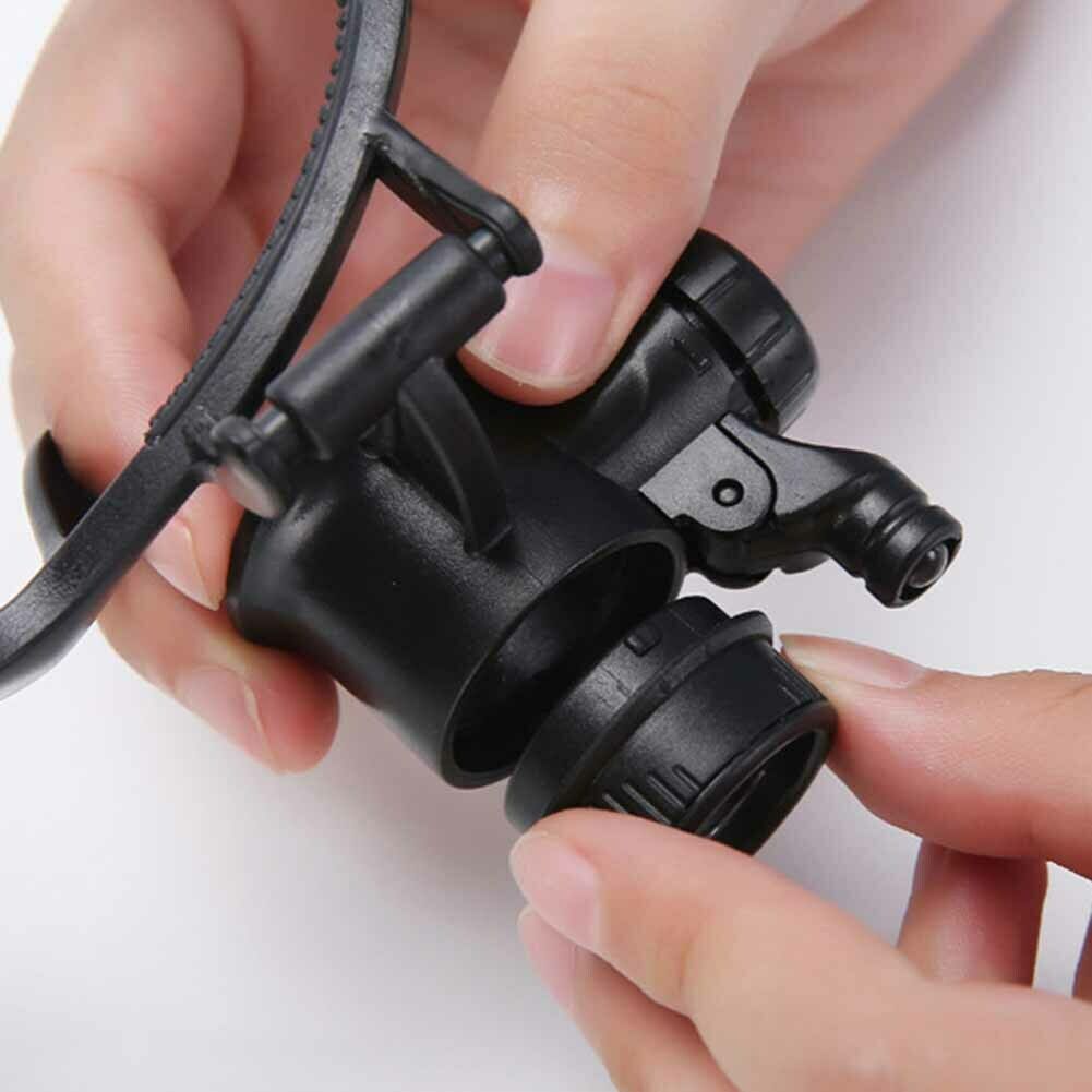 Multi-Power Double Lights Magnifier Glasses Loupe Magnifying Glass w/Lens @