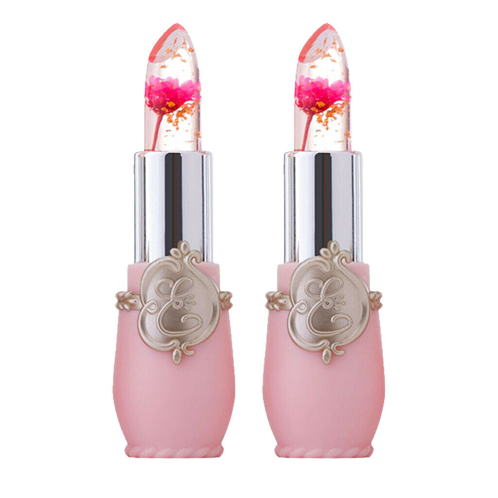 2 Pieces Jelly Flower Lipsticks - Color Changing with Temperature, Lipstick