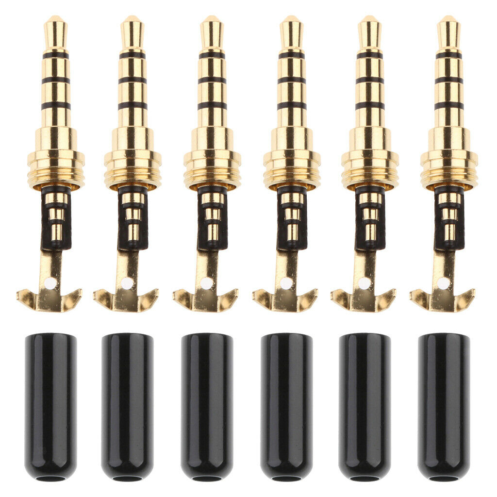 6PCS Universal 3.5mm Audio Radio Male Headset Cable Wire Connector Head