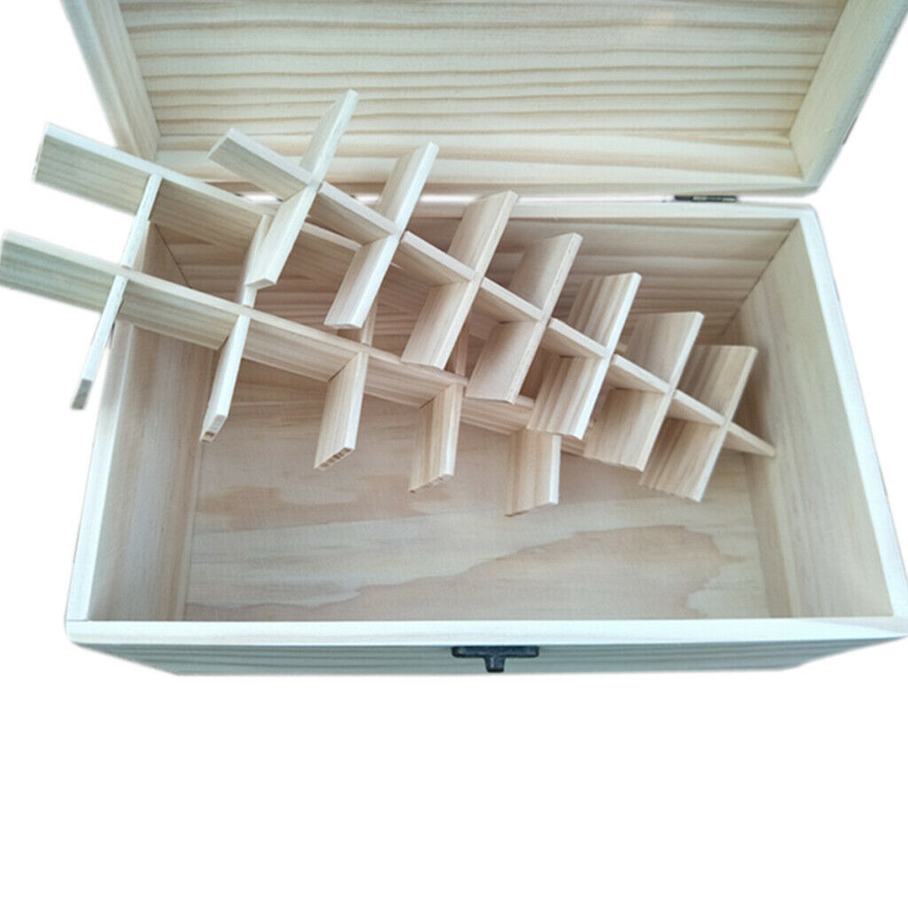 Wooden Box for Essential Oil Storage Organizer Holds 28 Bottles for