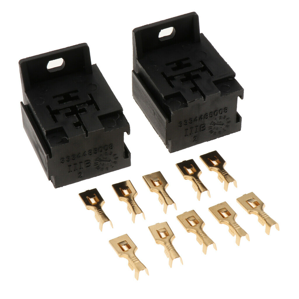 5 Pin Relay Connector Socket with 10 x 6.3mm Terminals, Car Truck Vehicle Relay