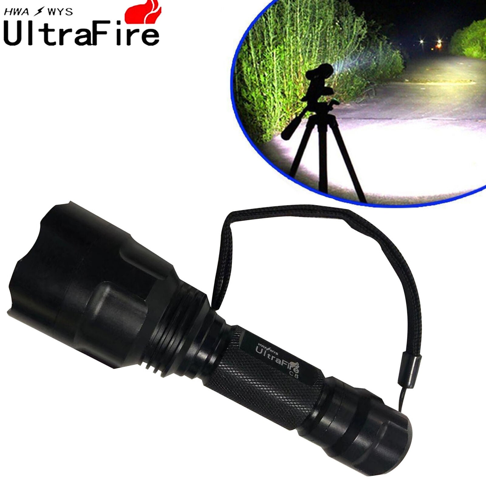 90000LM Super Bright T6 LED 5 Modes Zoomable Portable Camping Flashlight Torch