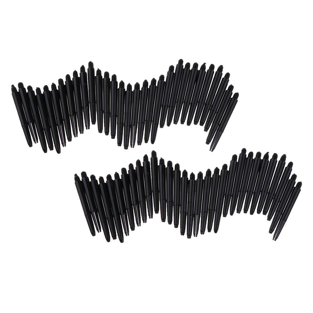 60Pcs Durable Nylon 2BA Thread Dart Shafts Dart Stems Medium 43mm Black