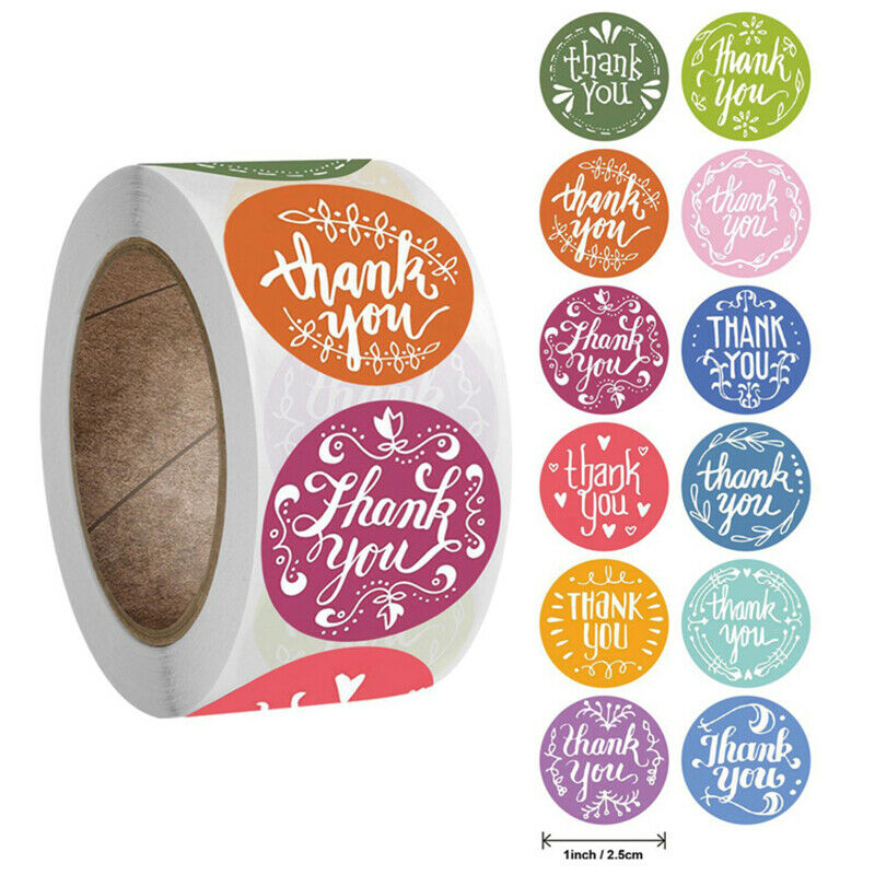 12 styles Round Thank You Stickers Scrapbooking For Package Seal Labels S.l8