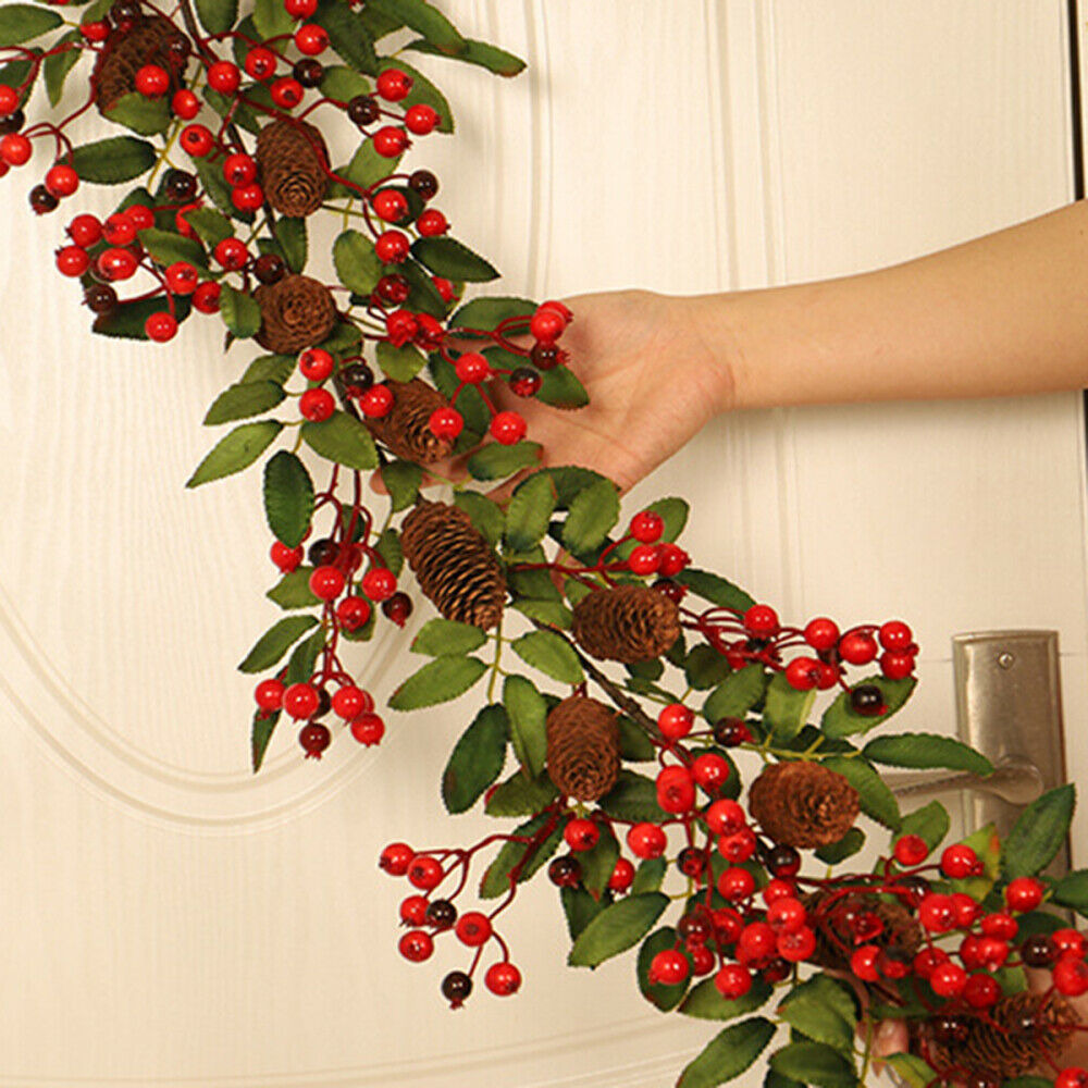 Christmas Fireplace Garland Artificial Wreath Decoration Xmas Door Wreath 1.8M