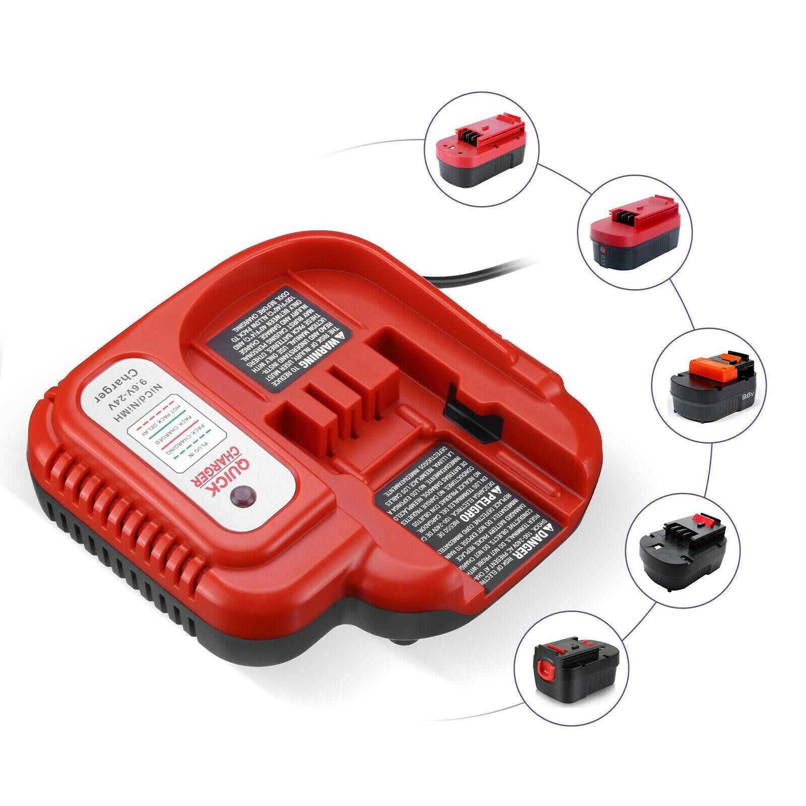 Fast Battery Charger for Black & Decker HPB24 HPB14 FS12B NiCd NiMh Battery