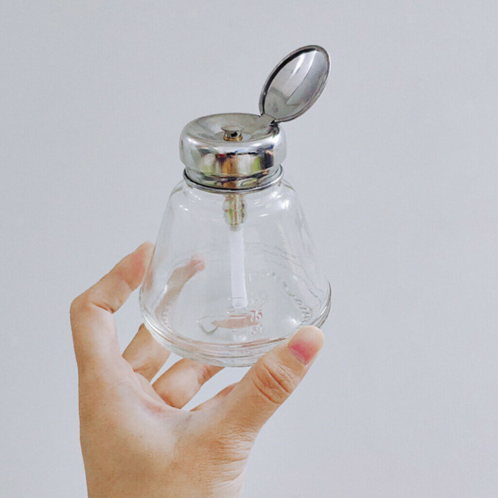 Empty Nail Polish Remover Pump Dispenser Acetone Push Down Press Bottle 2pcs