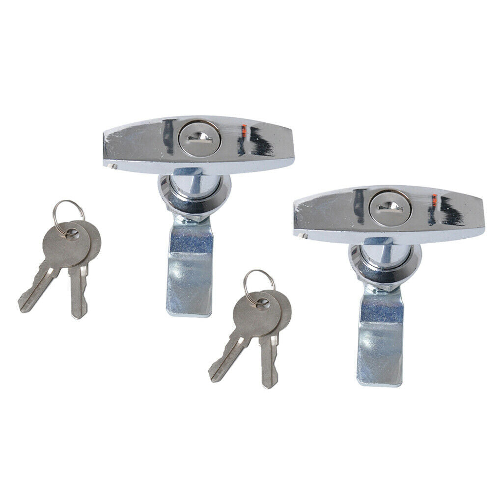 Pack of 2 Garage Door Lock T Handle Assembly High-Polished For Yacht Trailer