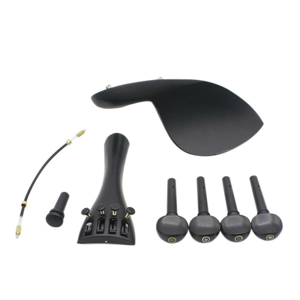 4/4 Full Size Violin Chinrest Tuning Pegs Tailpiece Tail Nail Tail Gut Set