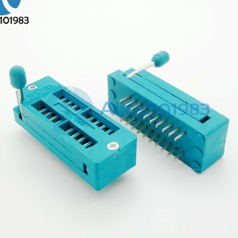 2PCS ZIF 20-pin 20 Pins Test Universal IC Socket 20 Pin DIP 2.54mm