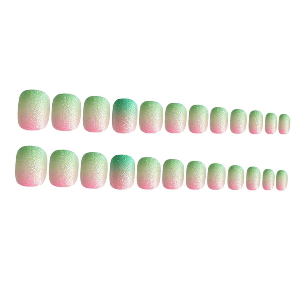 24pcs Short False Nails Full Cover Artificial