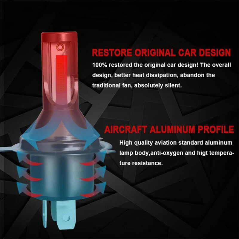 2Pcs H4 Car LED Headlight Headlamp 26000LM 6000K 110W Conversion Lamp Bulbs Beam
