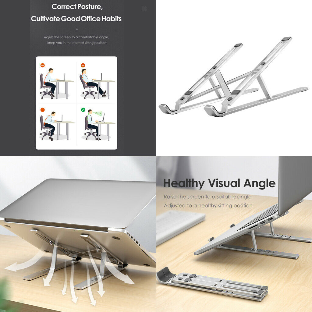 Aluminum Adjustable Study Notebook Stand Adapter Bracket Table Multi-Angle