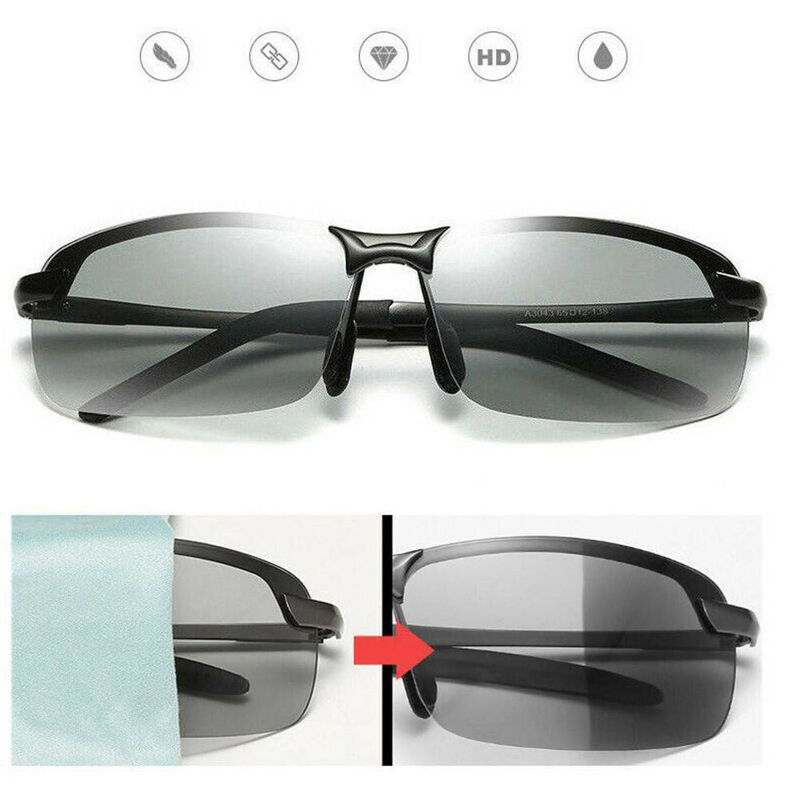 Photochromic Men Sunglasses Glasses Len Goggles Outdoor Sports Driving