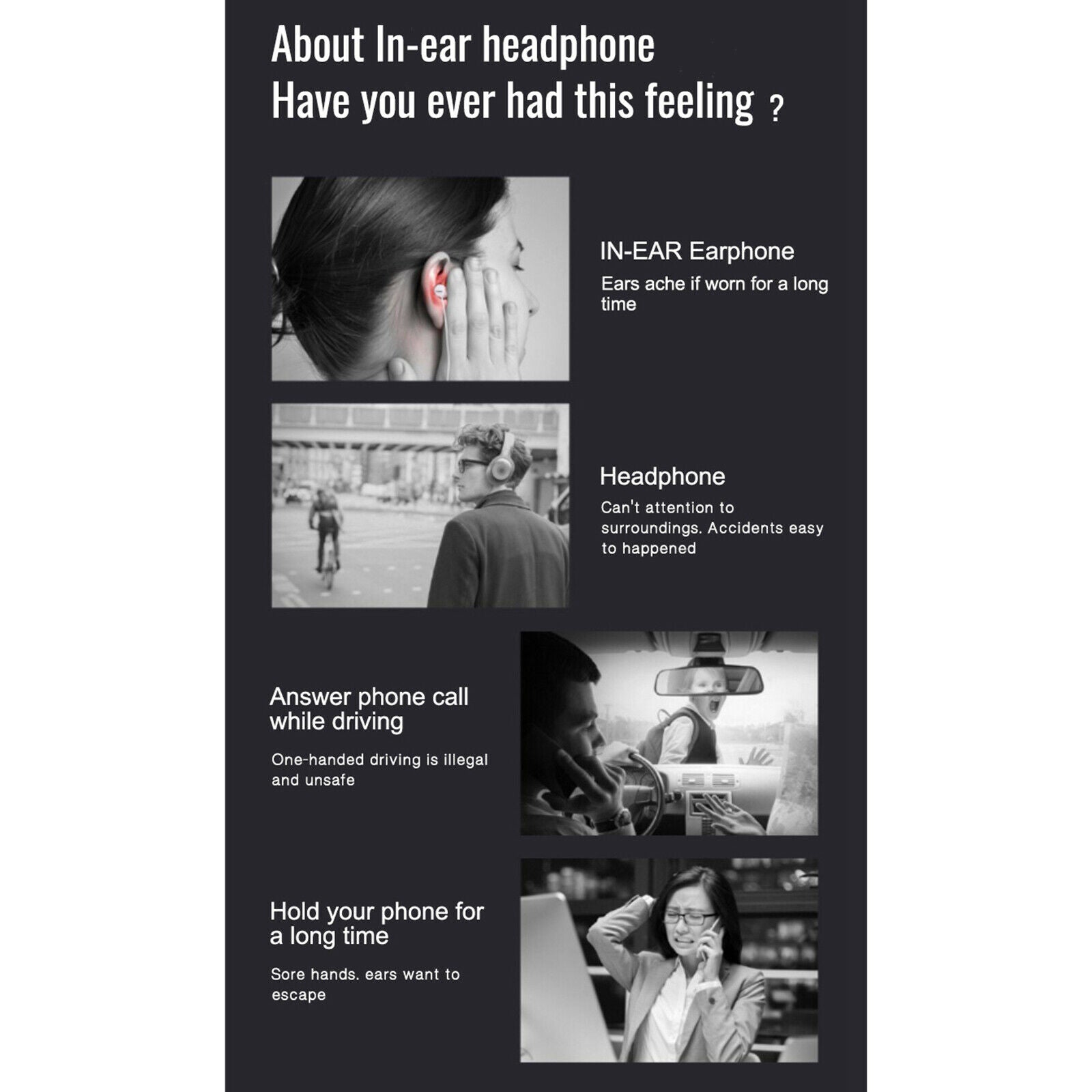 Bone Conduction Headsets Open Ear Bluetooth Wireless Outdoor Sport Headphone