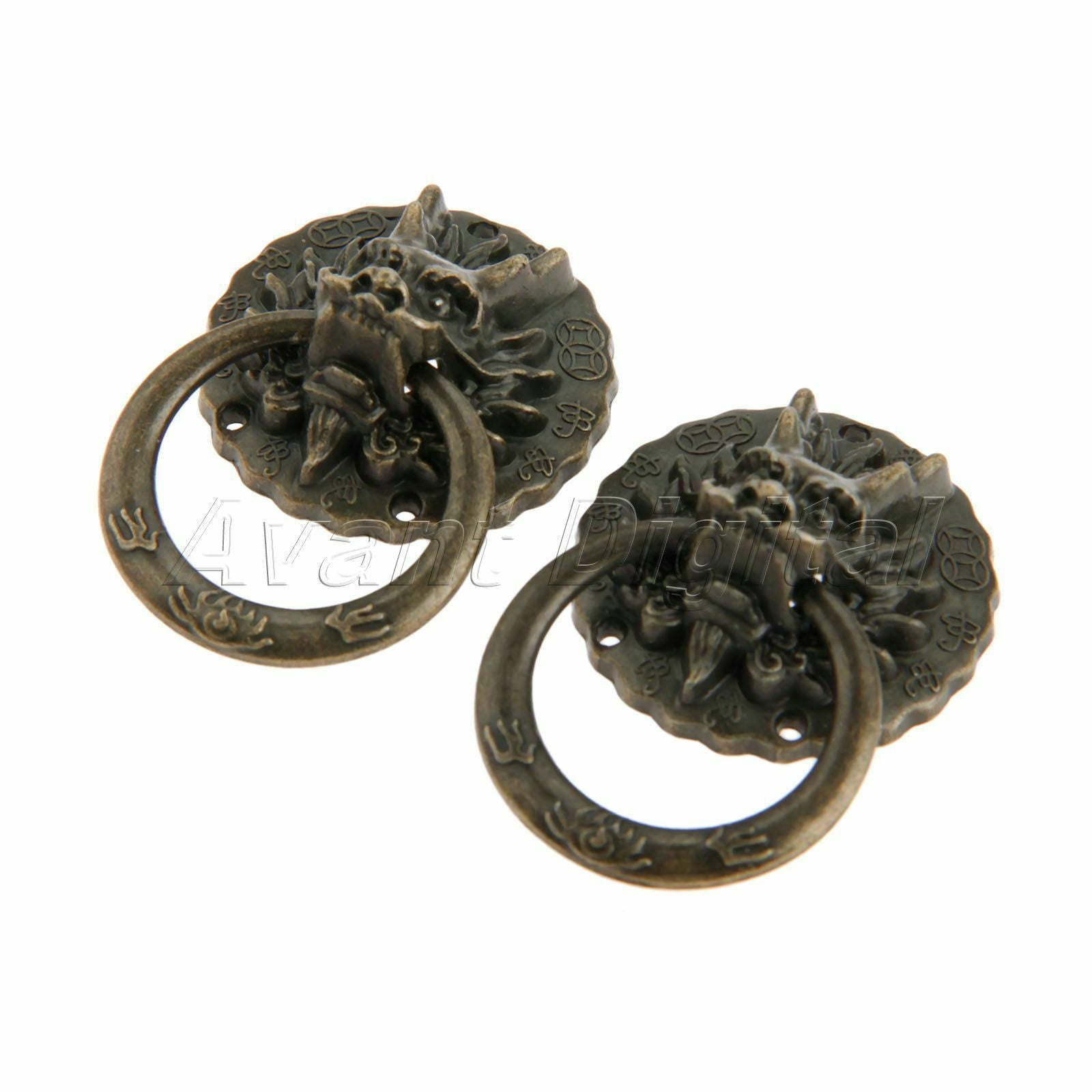 Elegant Dragon Head Furniture Cupboard Door Pull Handle Drawer Cabinet Knob Ring
