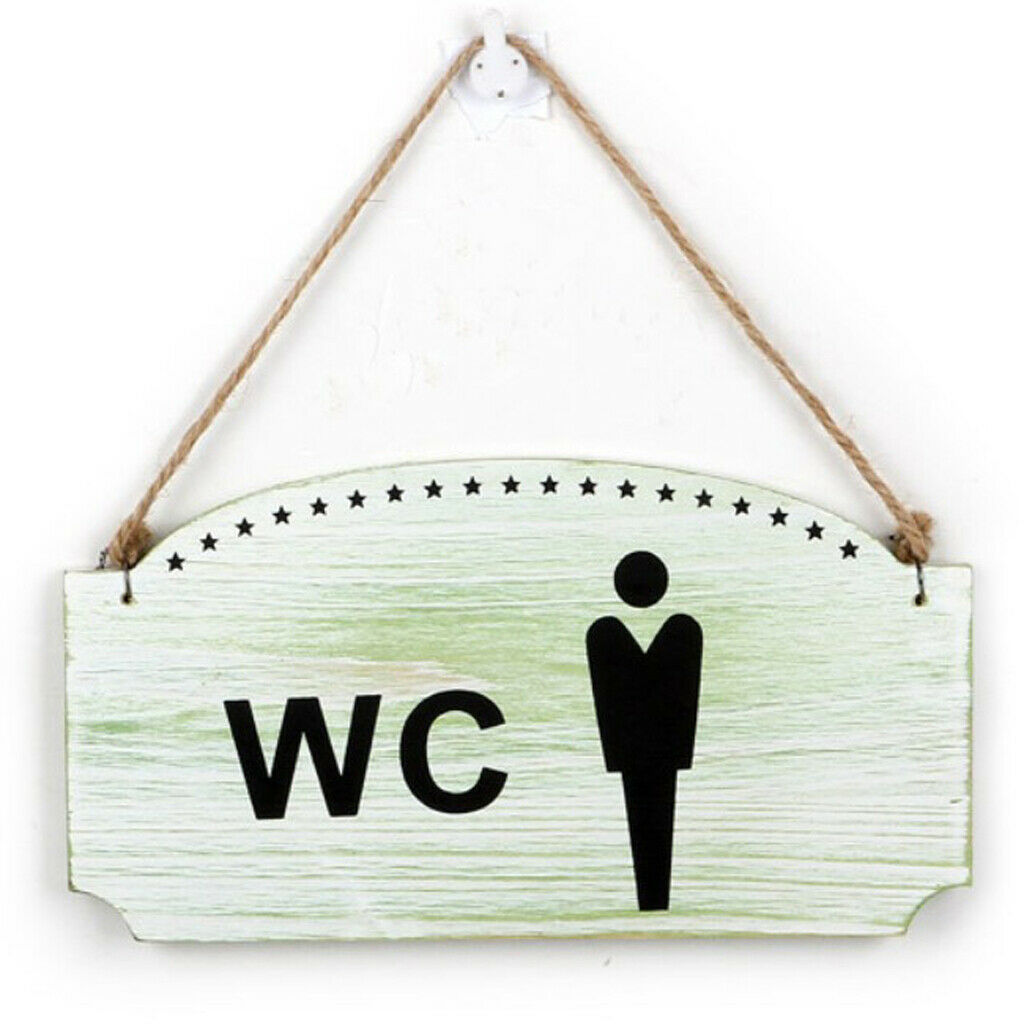 White WC Door Plaque 21cm Toilet Lady Gents Wall Hanging Sign WC gents