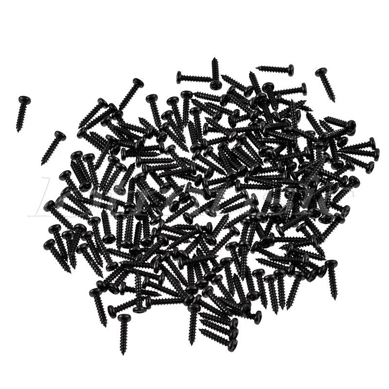 100 Pcs Screws for Guitar Bass Pickguard Back Plate Tuning Pegs Jack Black