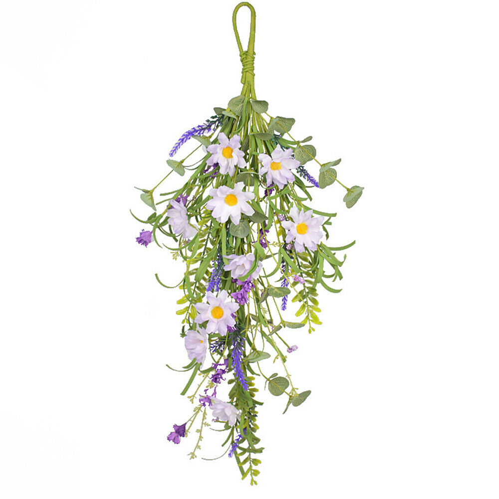 Artificial Daisy Flower Hanging Floral Wreath for Wedding Arch Front Door Decor