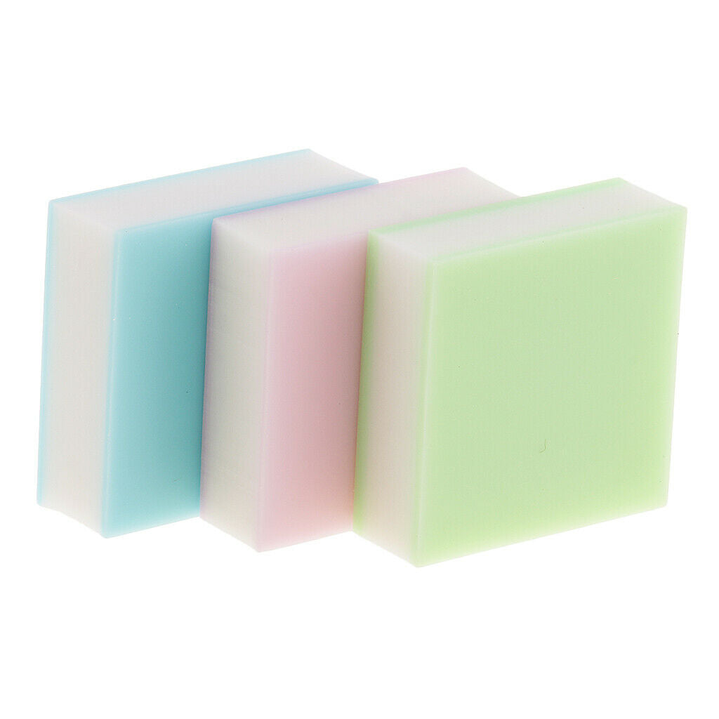 3pcs Multicolored Square Carving Rubber Stamps Carving