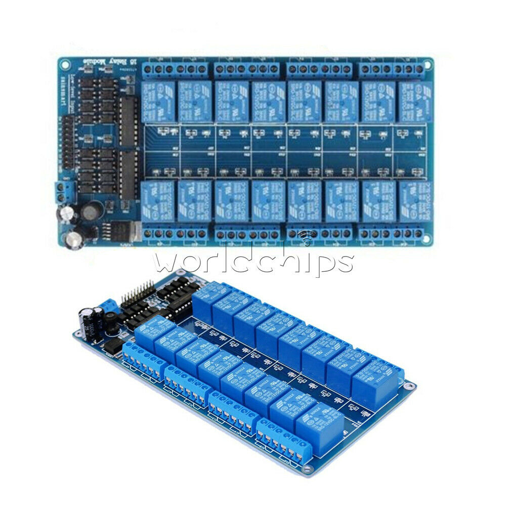 16-Channel Relay Shield Module with optocoupler LM2576 Power supply 12V Arduino