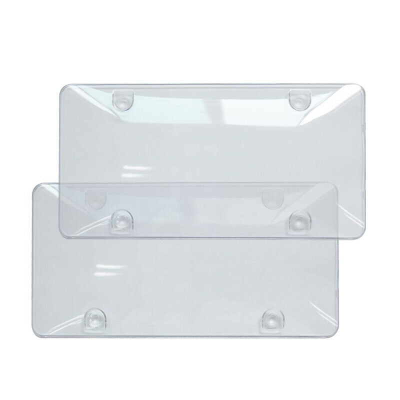 2PCS 6x12â€˜â€™ novelty Clear Flat License Plate Cover Shield Plastic Tag Protector