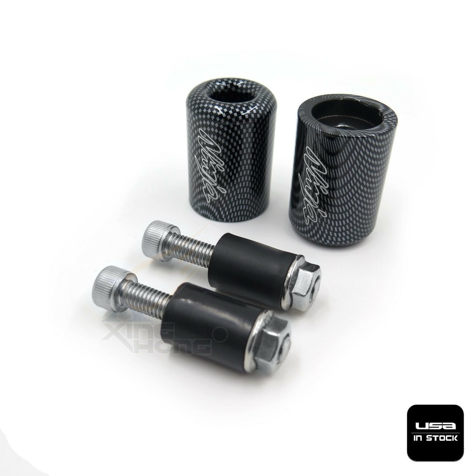 Carbon Bar Ends Rubber For Kawasaki ZX6R 03-12 ZX7R 96-03 ZX9R 94-03 ZX10R 06-07