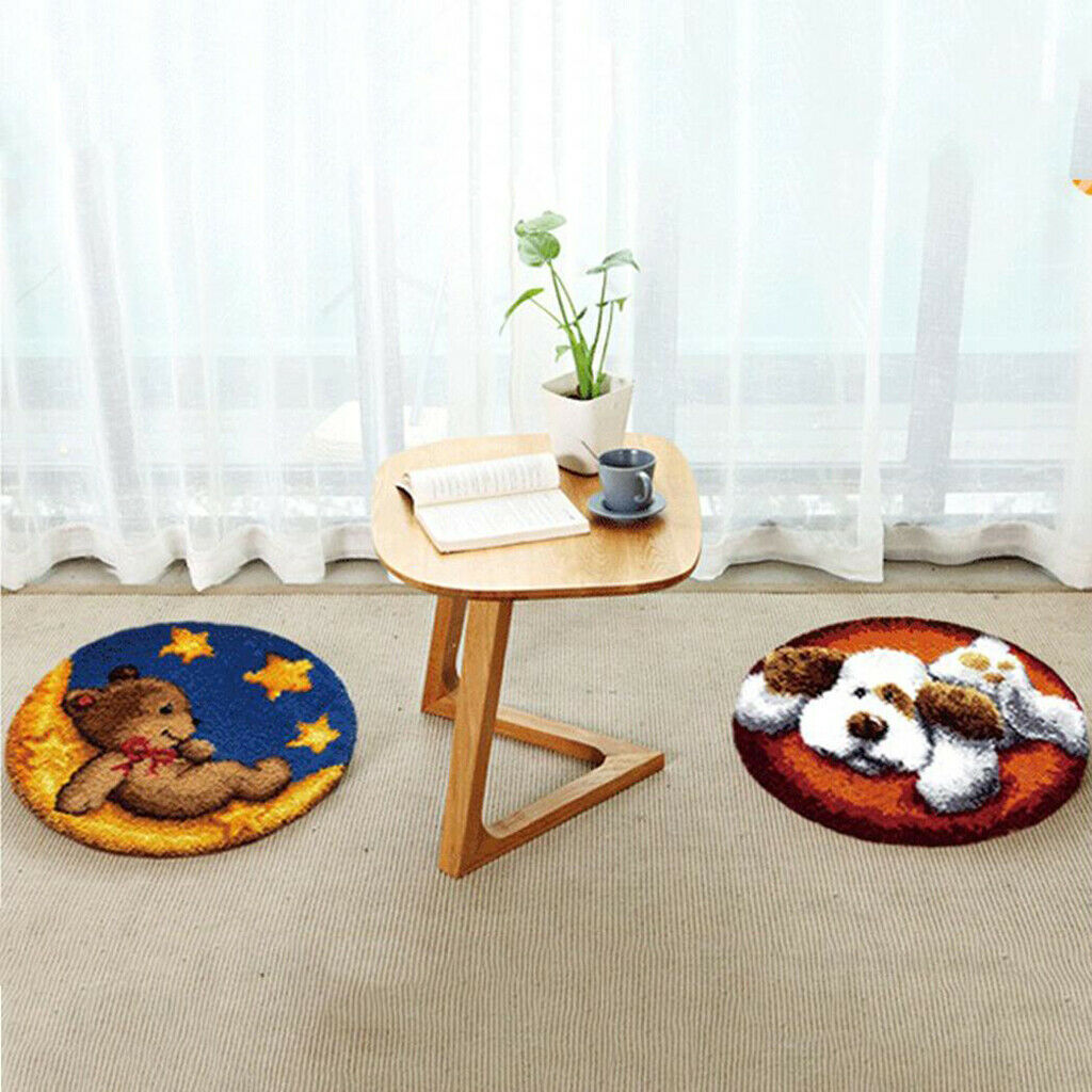 2 Pack White Square Latch Hook Rug Canvas Mat Tapestry DIY Crafts 18in 15in