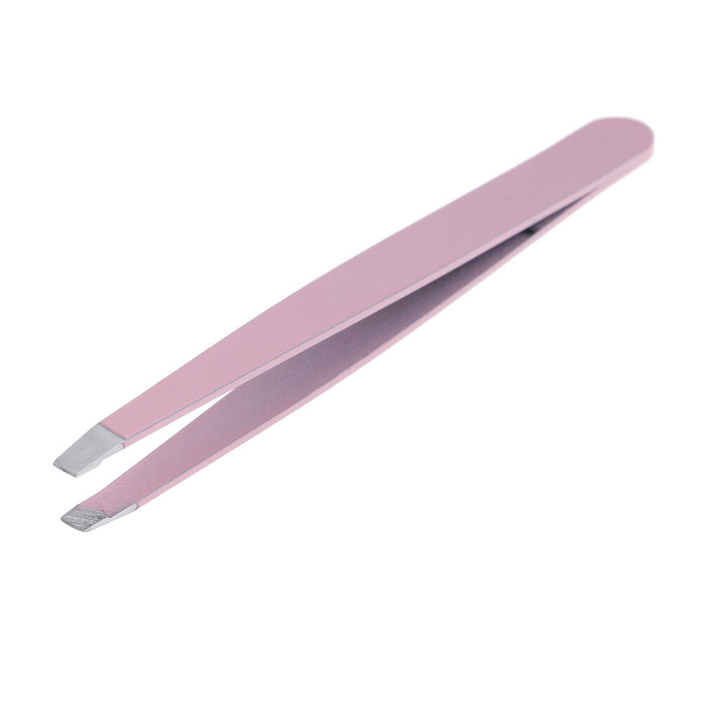 Useful~professional eyebrow tweezers hair beauty slanted stainless steel .l8