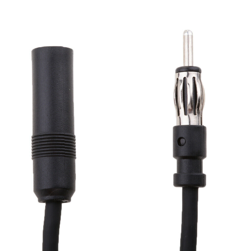 Black Auto Car Antenna Extension Cord Male Female AM/FM Radio Adapter Cable