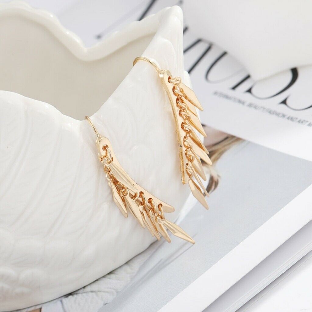1 pair golden macrame tassel hook drop earring women fashion jewelry gifts