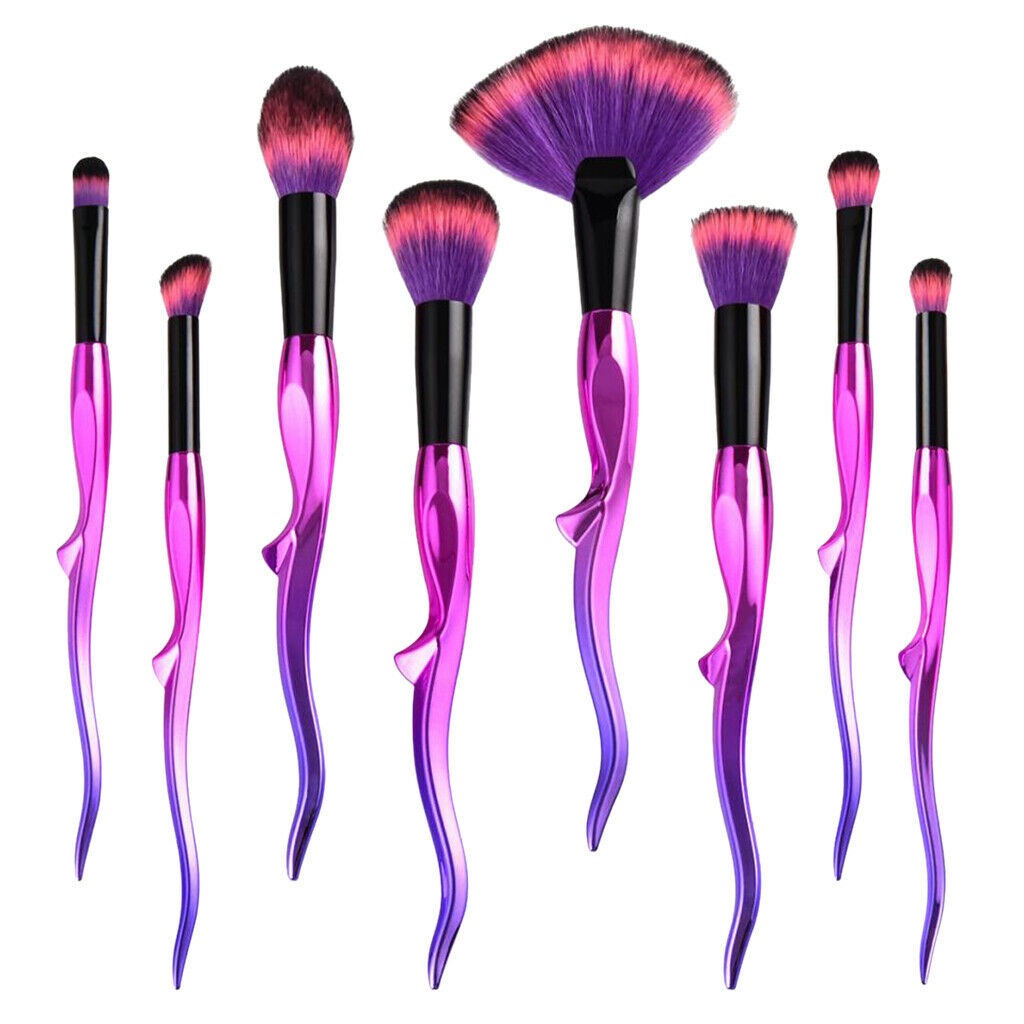 8 Pieces Kabuki Cosmetic Set Powder Foundation Eyeshadow Lip Makeup Brushes