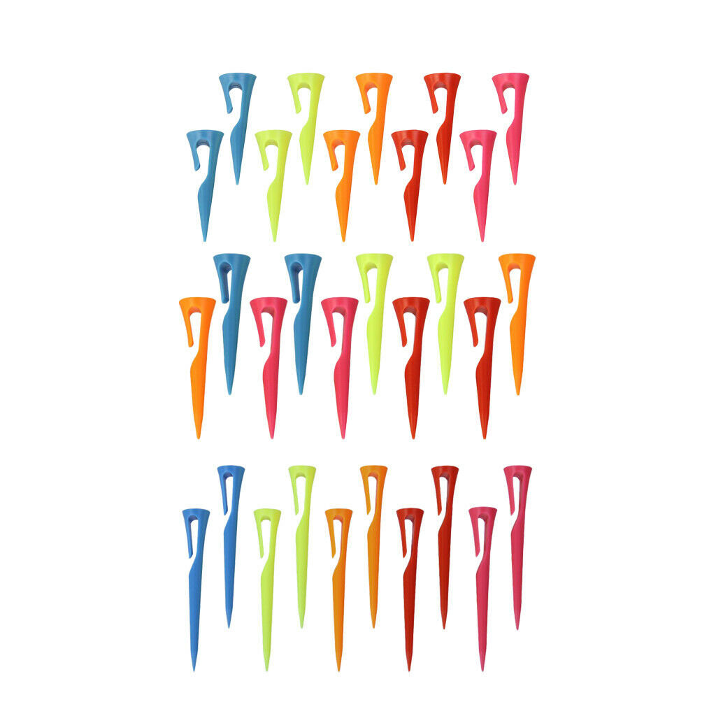 10 Piece Portable Colorful Golf Tees with Hook Clip for Easy Carrying 42.5mm