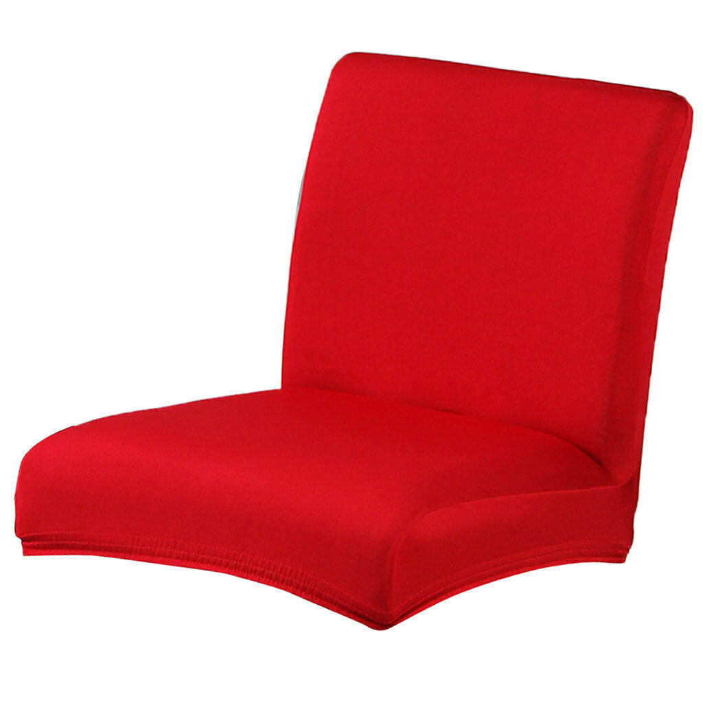 4X Low Back Chair Seat Cover Bar Stool Slip Covers White Red Home Decoration