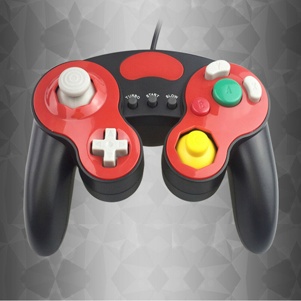 RED Wired Shock Gamepad Controller Joystick for Nintendo Gamecube NGC Console