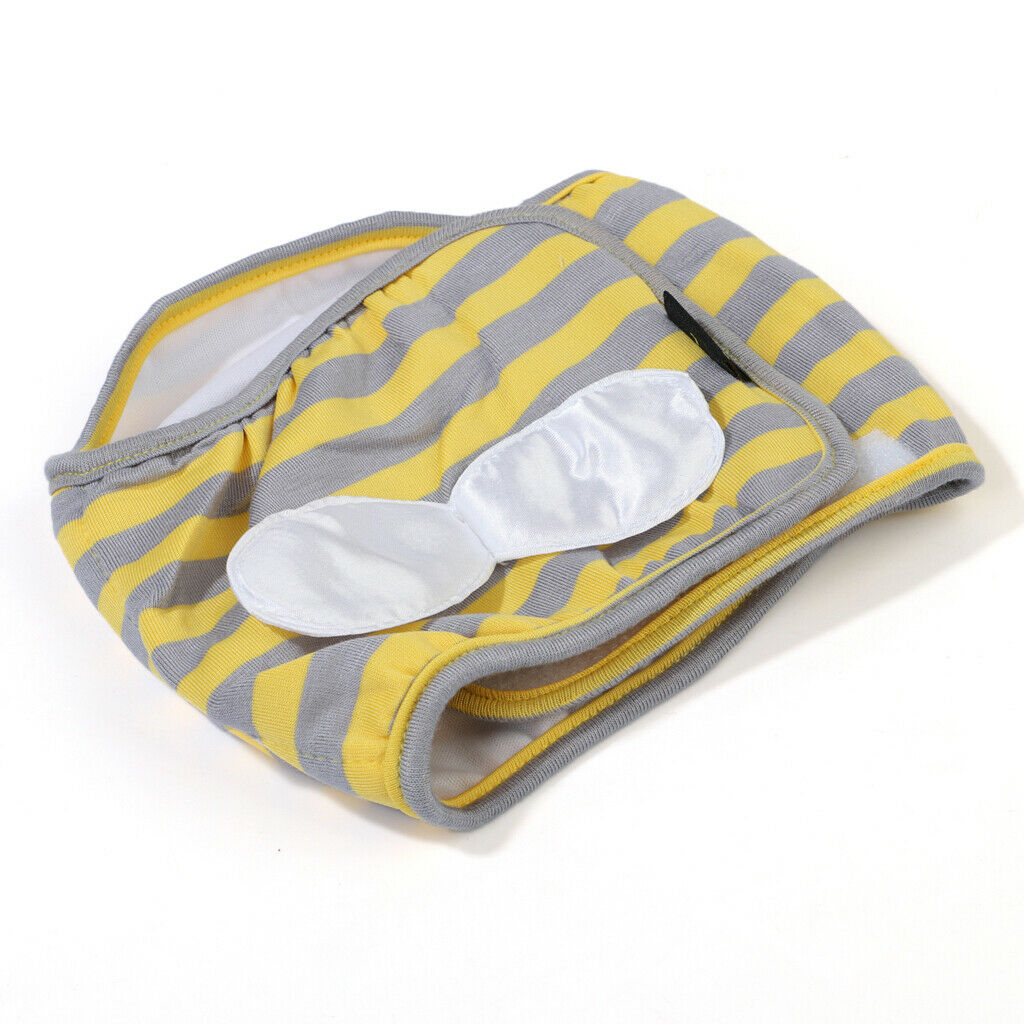 Male Pet Dog Pants Bitch Season Menstrual Sanitary Nappy Diaper Yellow S
