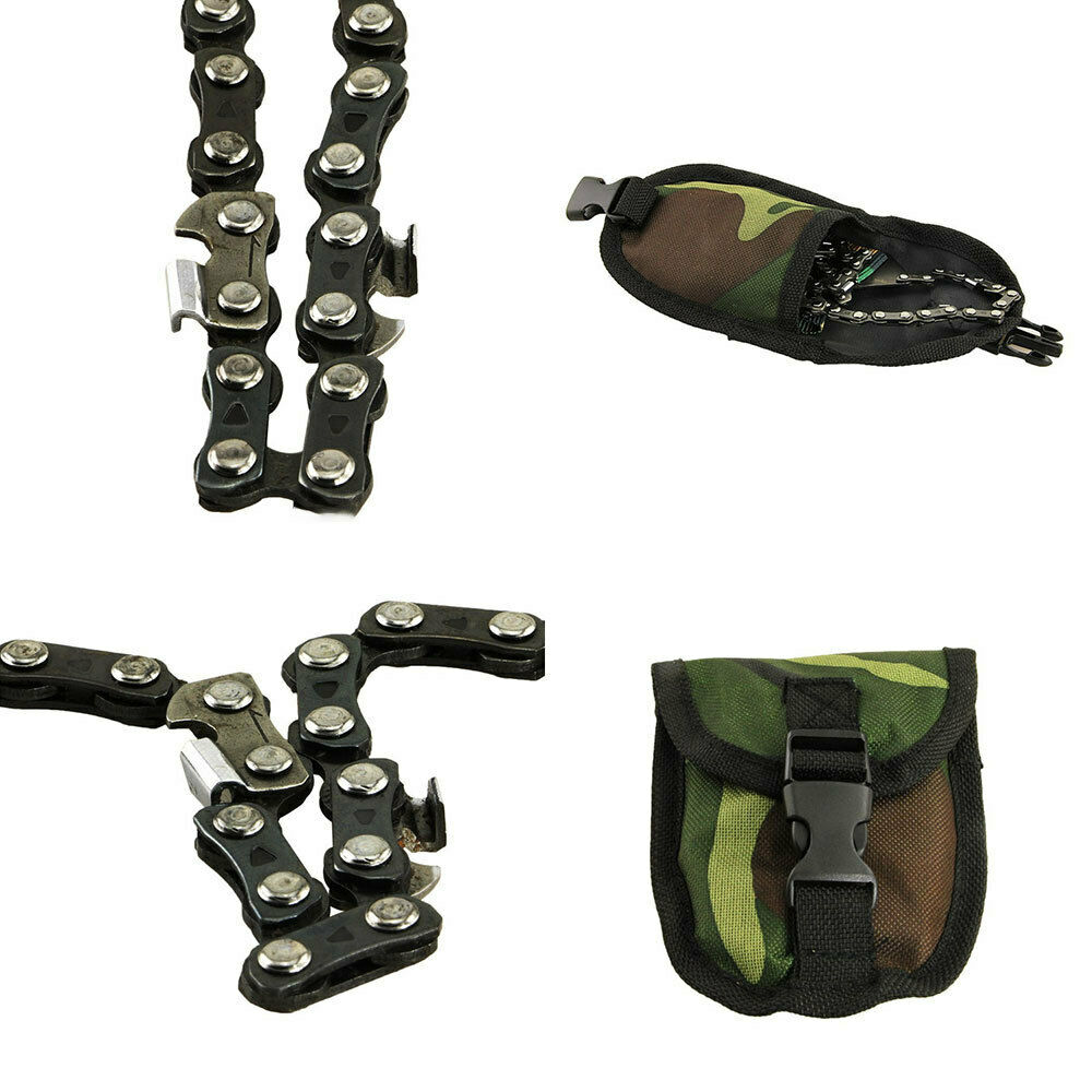 Portable Chain Saw with Camouflage Pocket Bag Hand Saw Tools Folding Chainsaw LI
