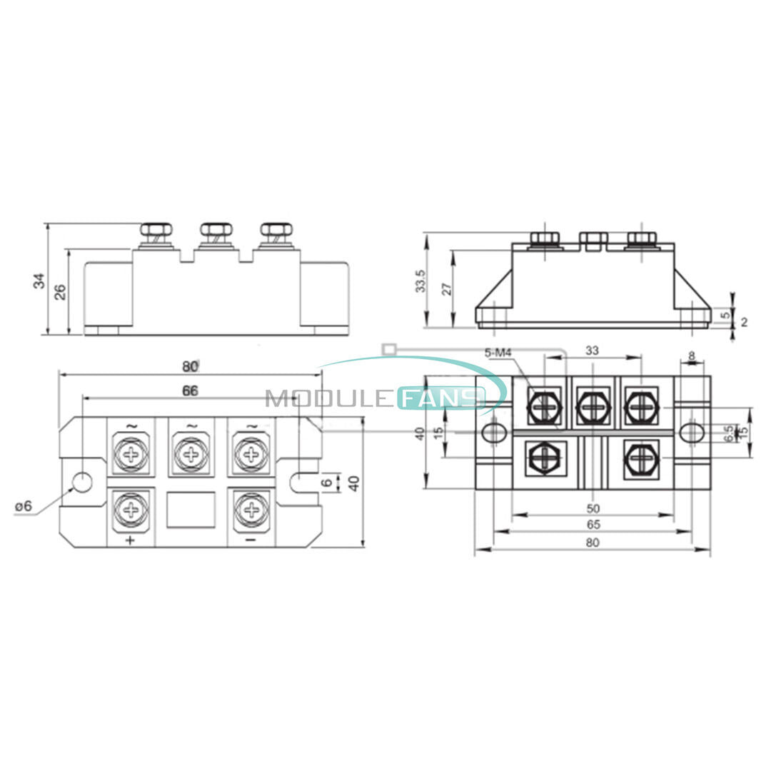 MDS150-16 3-Phase Full Wave Bridge Rectifier Diode 150A Amp 1600V MDS150A MDS