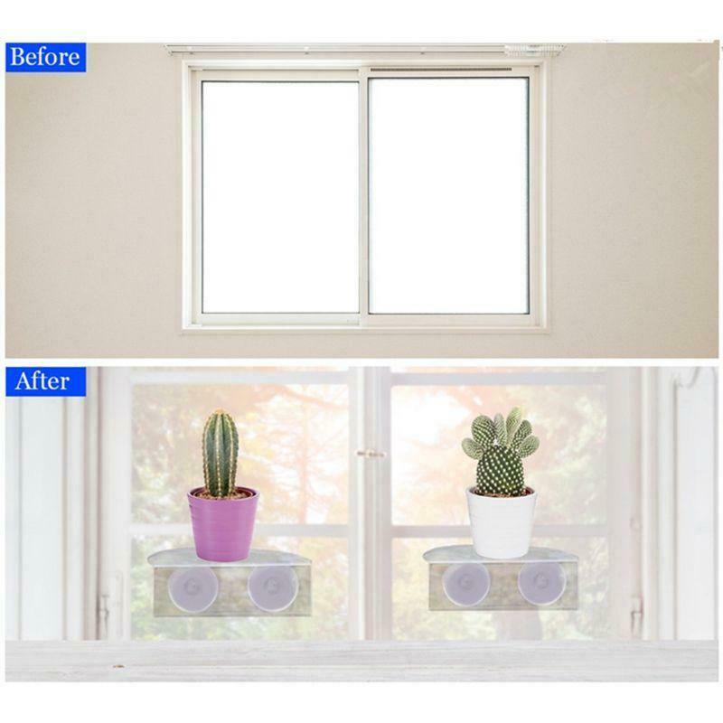 Ledge Suction Cup Window Shelf Acrylic Plant Shelf For Garden Bathroom Organizer