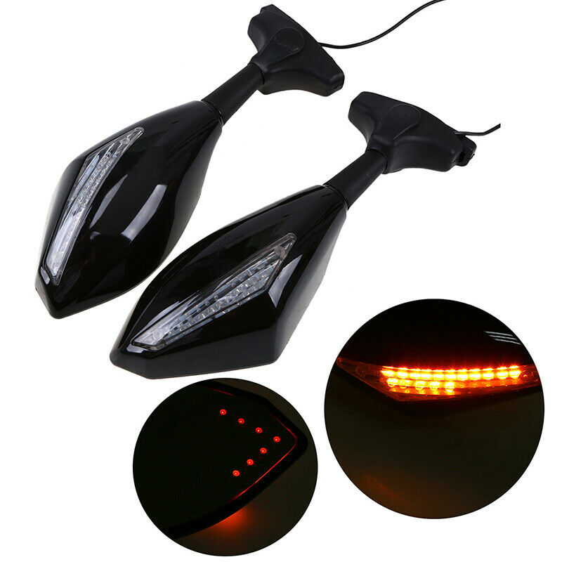 M8/M10 ABS Plastic Dual-lamp Rearview Rear Mirror Motorcycle Dirt Bike Universal