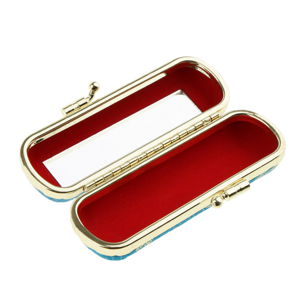 2pcs Lipstick Lip Gloss Case Storage Box Balm Holder with Mirror Random