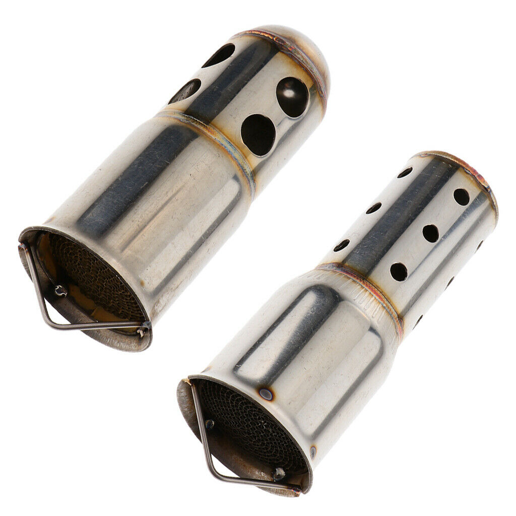 Stainless Steel Round Tip 51mm Exhaust Muffler Baffle Silencer DB Killer for
