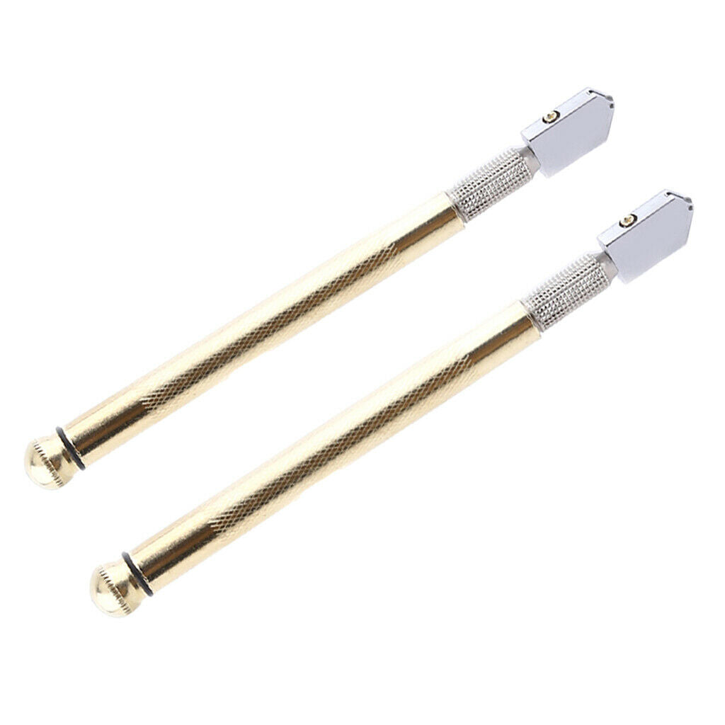2Pcs 2mm-15mm Metal Handle Carbide Tip Glass Cutter Cutting Tools for Golden