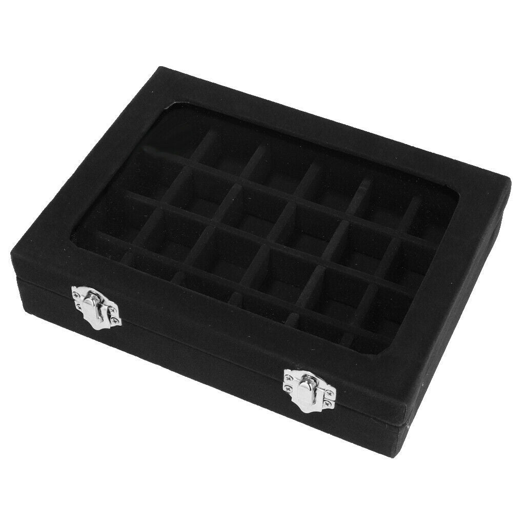 Velvet Jewelry Necklace Earringing Storage Display Box Case Woman Gift Black