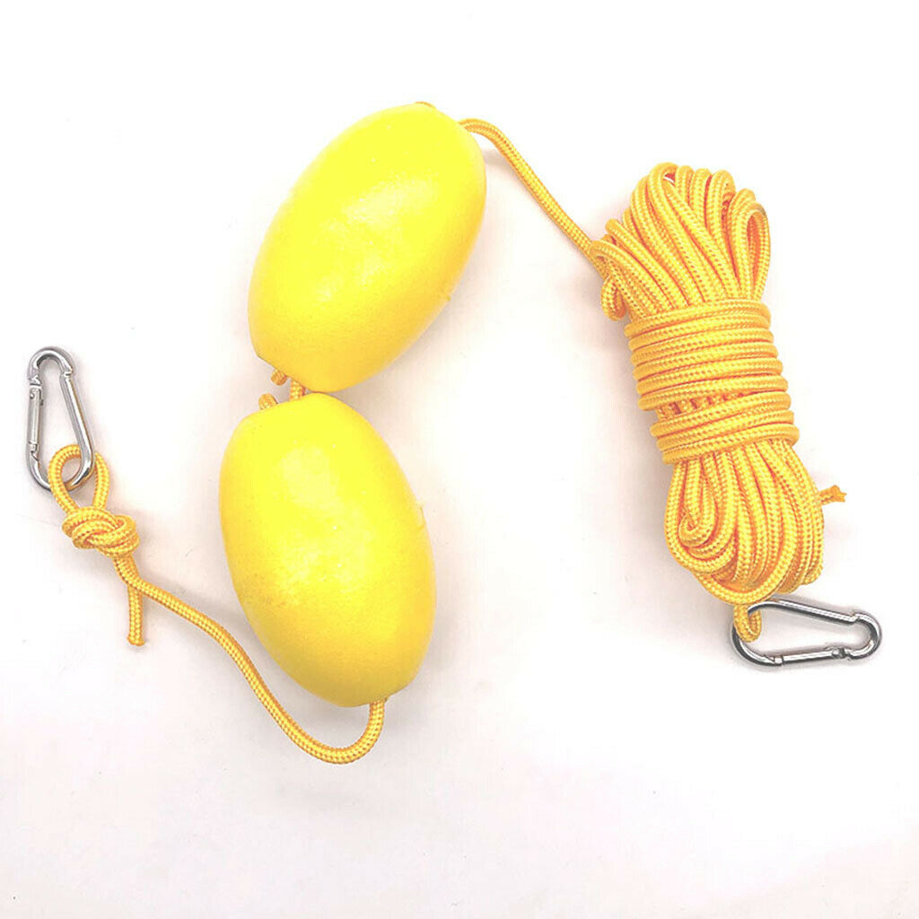 9m 30ft Kayak Tow Rope Boating Throw Anchor Line with Carabiners Accessories