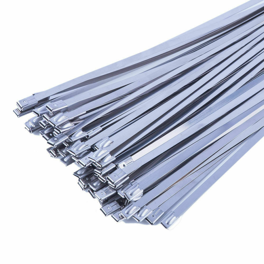 Stainless Steel Marine 201 Grade Metal Cable Ties Zip Wraps Exhaust 7.9mmX300mm