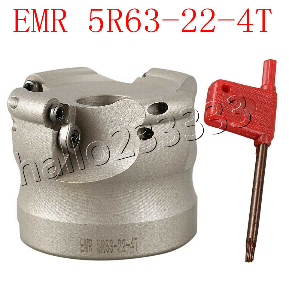 EMR5R63-22-4T 4F Indexable Face End Milling Cutter For RPMW1003 Carbide Insert