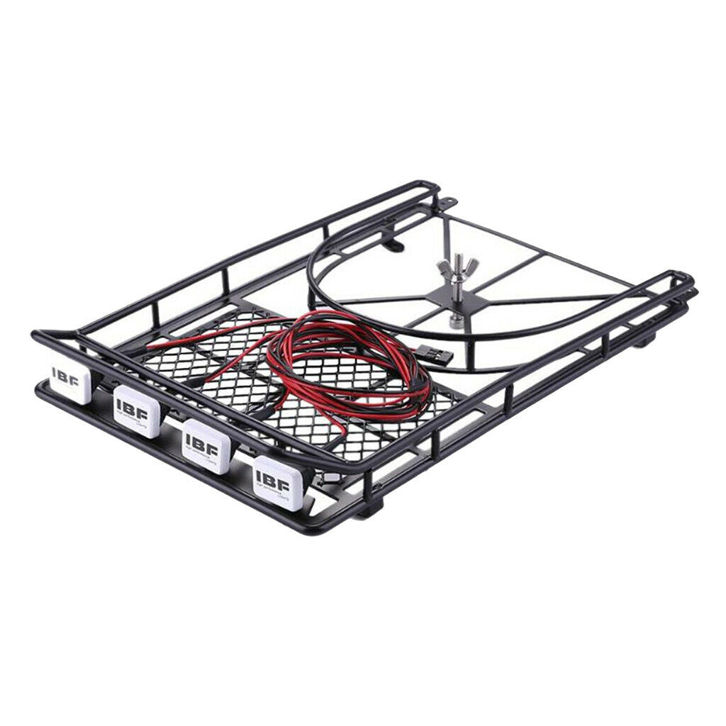 Roof Rack Cargo Basket with 4pcs LED Lights - Car Top Luggage Holder Carrier